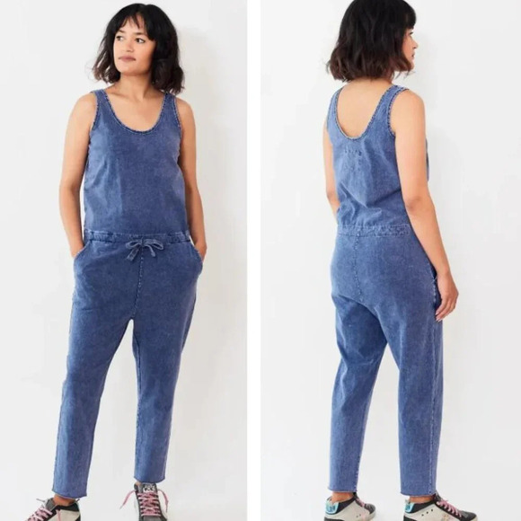 Frank & Eileen Pants - Frank & Eileen Blue Cotton Jersey Tank Jumpsuit - 22202